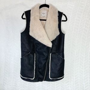Zara Trafaluc Faux Fur Suede Vest - S